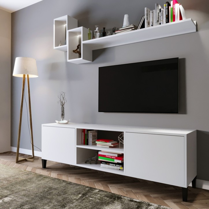 Mueble TV Özel Tasarım Beyaz L510 blanco