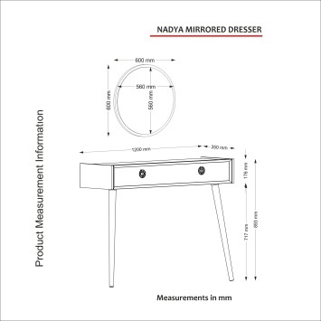 Consola con espejo Nadya Aynalı nogal blanco - 804TRH3511