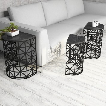 Set mesas de café (3 piezas) Stil negro - 845HCT2865