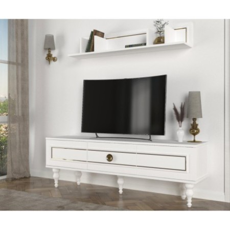 Mueble TV con estante Scarlett blanco