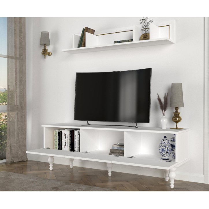 Mueble TV con estante Scarlett blanco