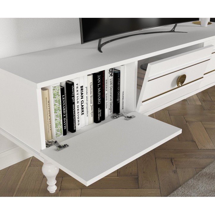 Mueble TV con estante Scarlett blanco