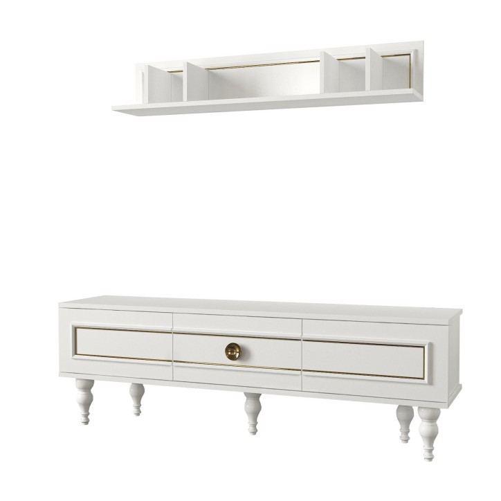 Mueble TV con estante Scarlett blanco