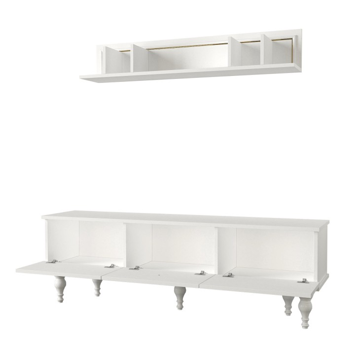 Mueble TV con estante Scarlett blanco