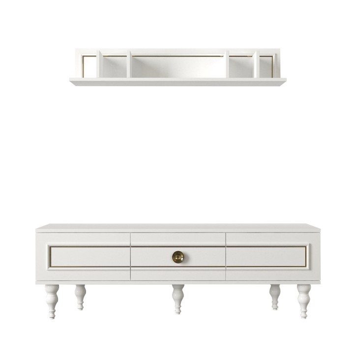 Mueble TV con estante Scarlett blanco