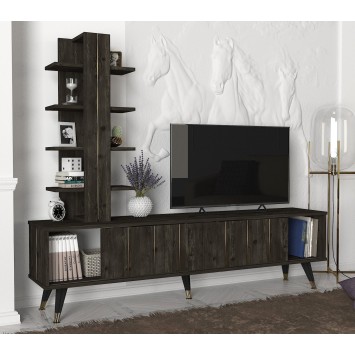 Mueble TV con estante Nero marron oscuro - 804TRH3065