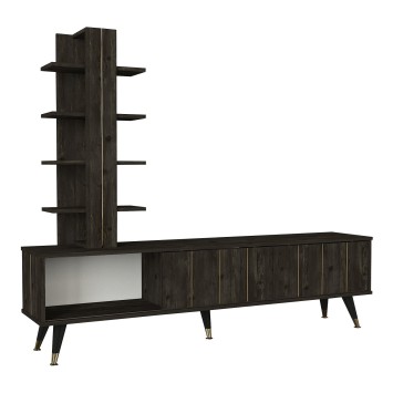 Mueble TV con estante Nero marron oscuro - 804TRH3065