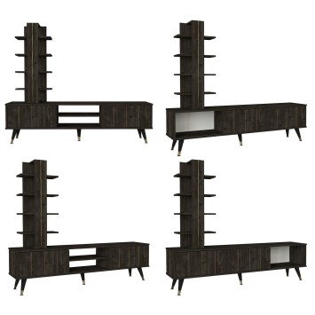 Mueble TV con estante Nero marron oscuro - 804TRH3065