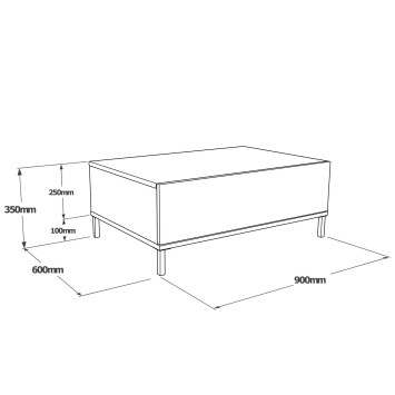 Mesa de centro LV31-KL roble negro - 956LCS1224