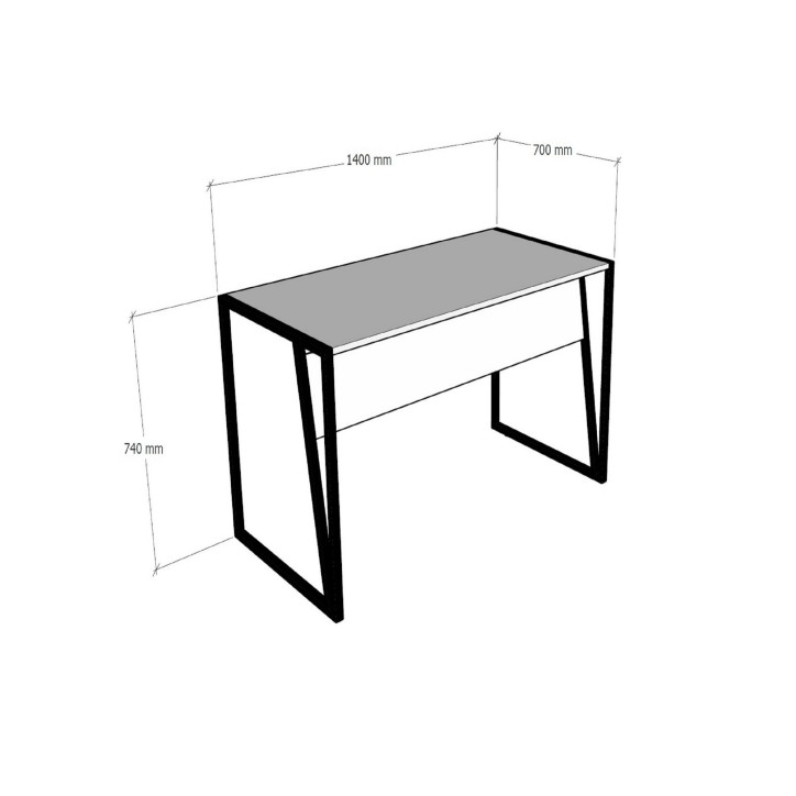 Escritorio de estudio Lara blanco negro