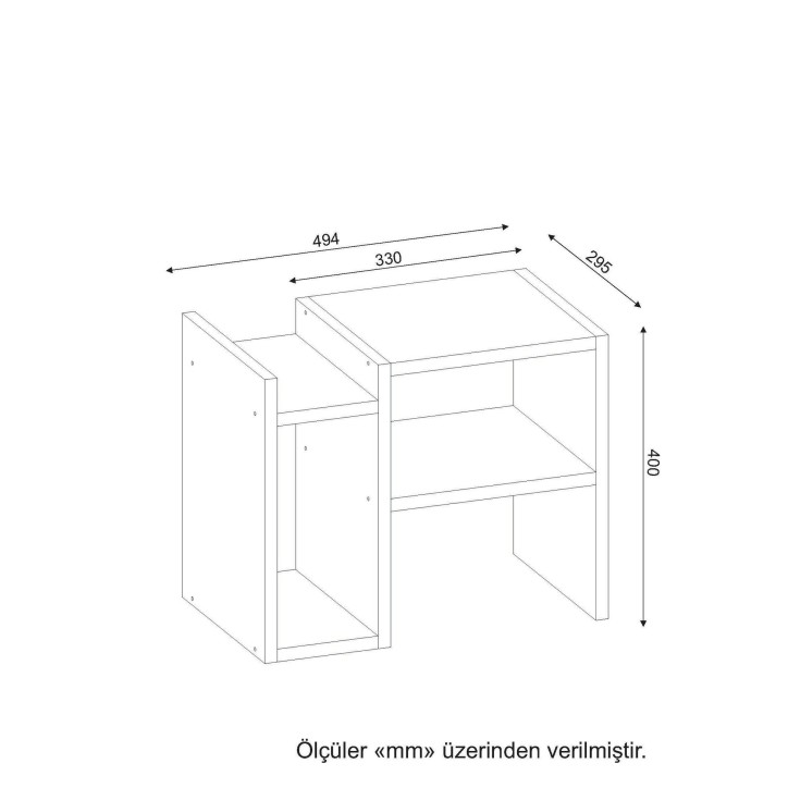 Mesa auxiliar Piyon blanco