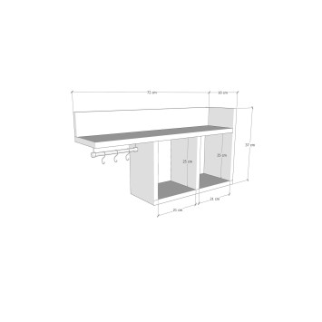 Estante de pared Pare pino - 854KLN1733