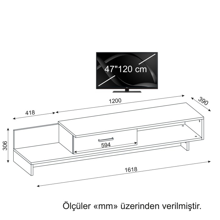 Mueble TV Wrap nogal blanco