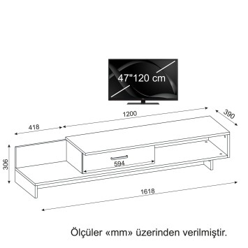 Mueble TV Wrap nogal blanco - 731WAT3048