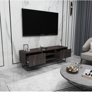 Mueble TV Escape 140 negro marrón oscuro - 854KLN3069