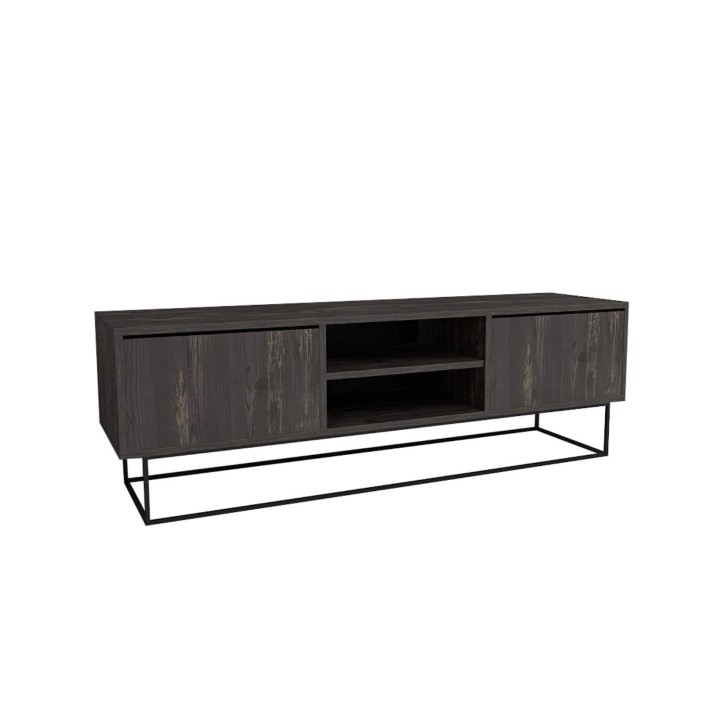 Mueble TV Escape 140 negro marrón oscuro