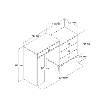 Tocador Lizbon 553 nogal - 845HCT2304