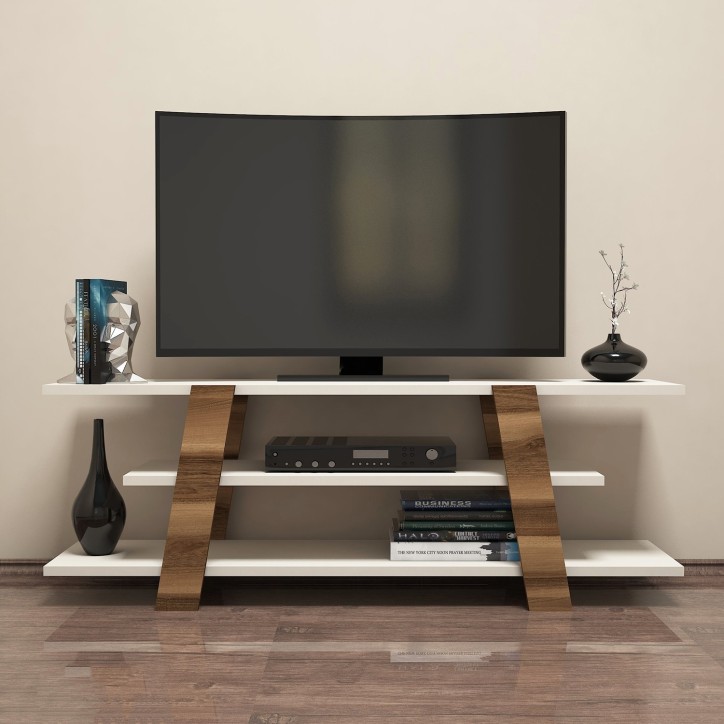 Mueble TV Flower crema nogal