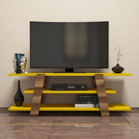 Mueble TV Flower amarillo nogal