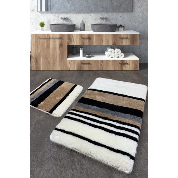 Alfombra de baño Set (2 piezas) Steingra crudo negro marrón