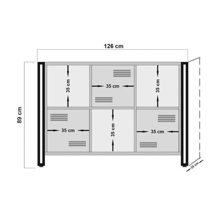 Conjunto de muebles de salón Cosmo -TKM.7 pino atlántico negro