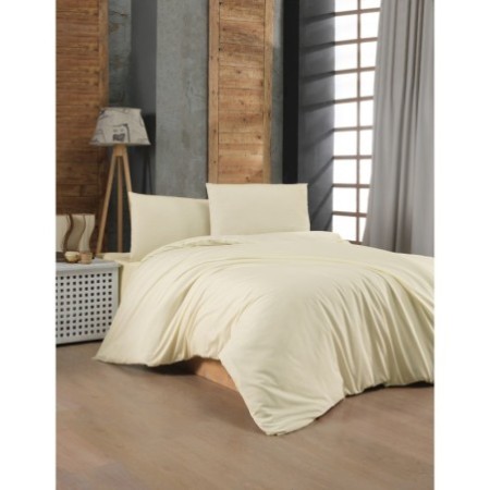 Juego ropa de cama Ranforce King Cream 2 crema