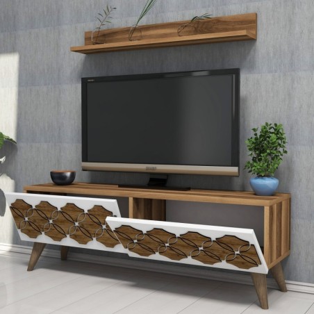 Mueble TV con estante Nisan nogal