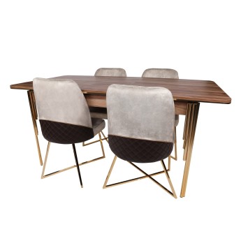 Mesa de comedor extensible Damla-1103 dorado nogal - 974NMB1545