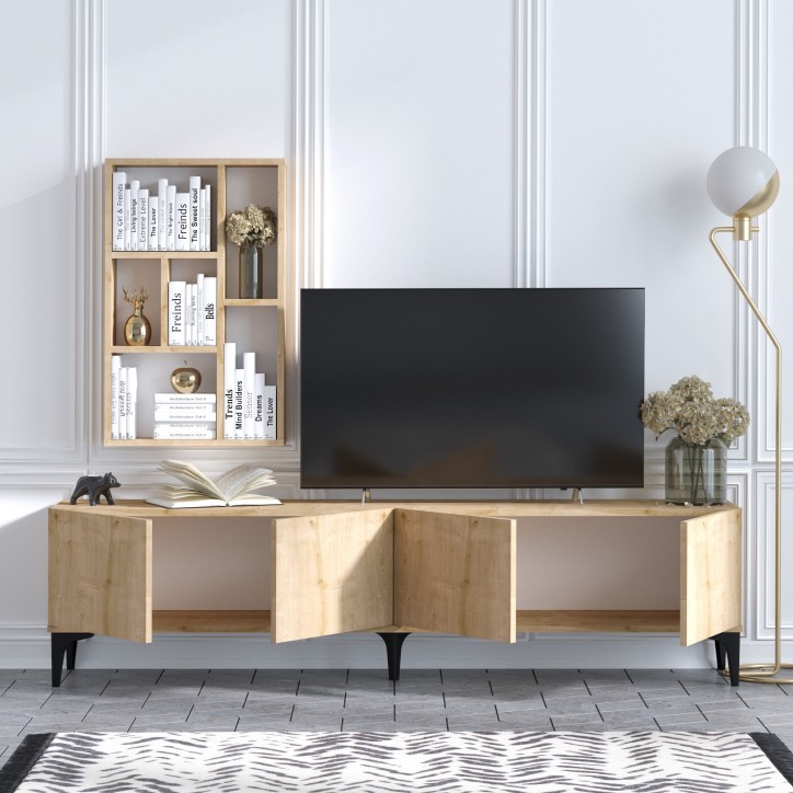 Mueble TV con estante Turid roble zafiro