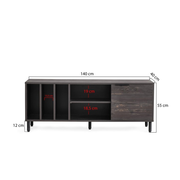 Mueble TV Kaysersberg marron oscuro