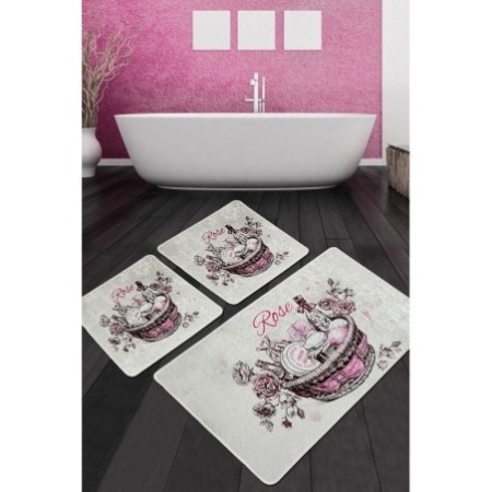 Alfombra de baño Set (3 piezas) Rose Basket Djt multicolor