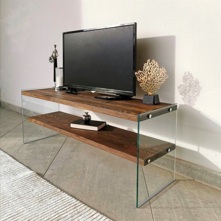 Mueble TV con estante TV105 nogal