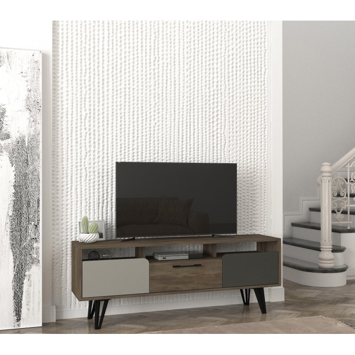 Mueble TV Borges nogal antracita gris