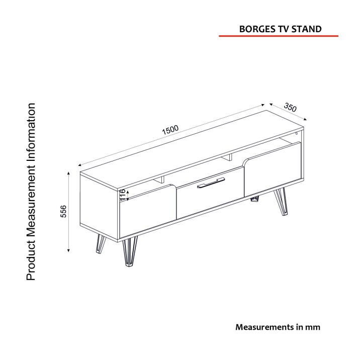 Mueble TV Borges nogal antracita gris