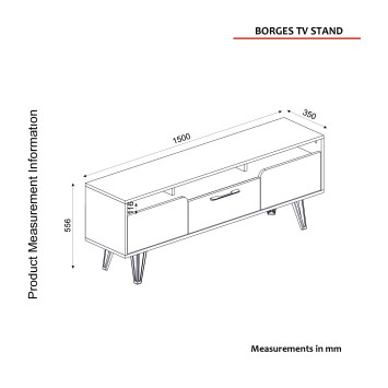 Mueble TV Borges nogal antracita gris - 804TRH3071