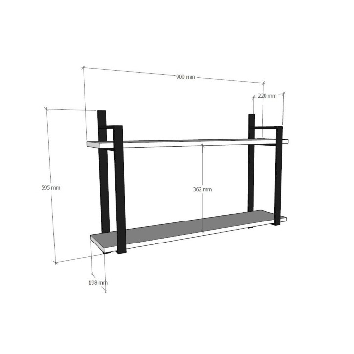 Estante de pared Abat nogal