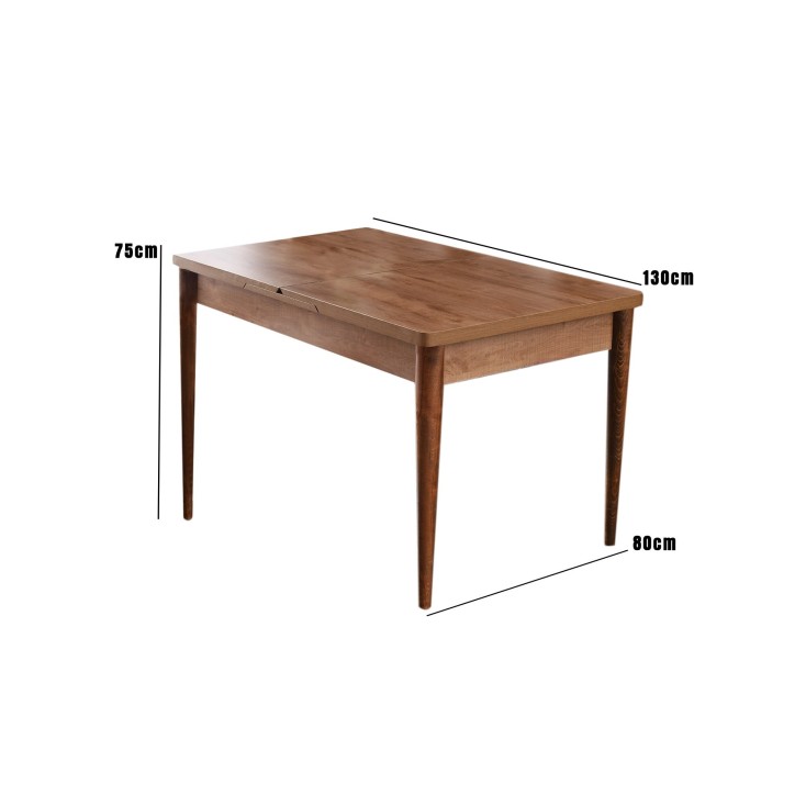 Mesa de comedor extensible Ahşap Kelebek-1231 nogal