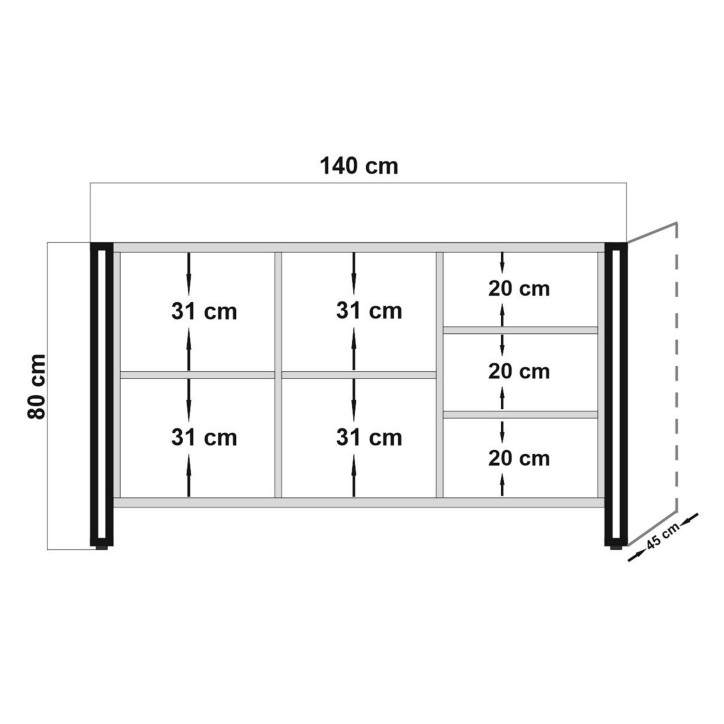 Conjunto de muebles de salón Cosmo -TKM.19 pino atlántico negro