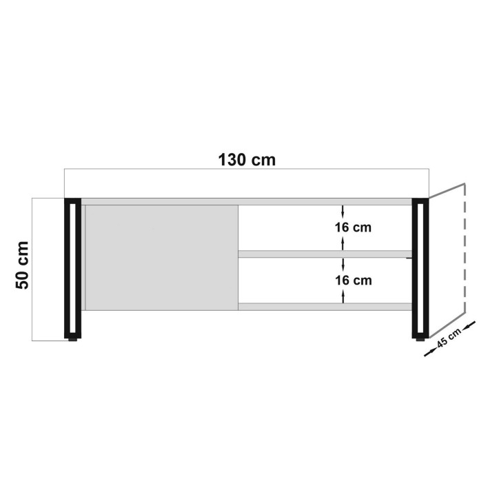 Conjunto de muebles de salón Cosmo -TKM.19 pino atlántico negro