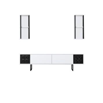 Mueble TV con estante Line blanco negro - 618BLY1140