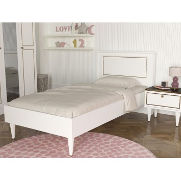 Cama individual Ravenna dorado blanco - 804TRH4004