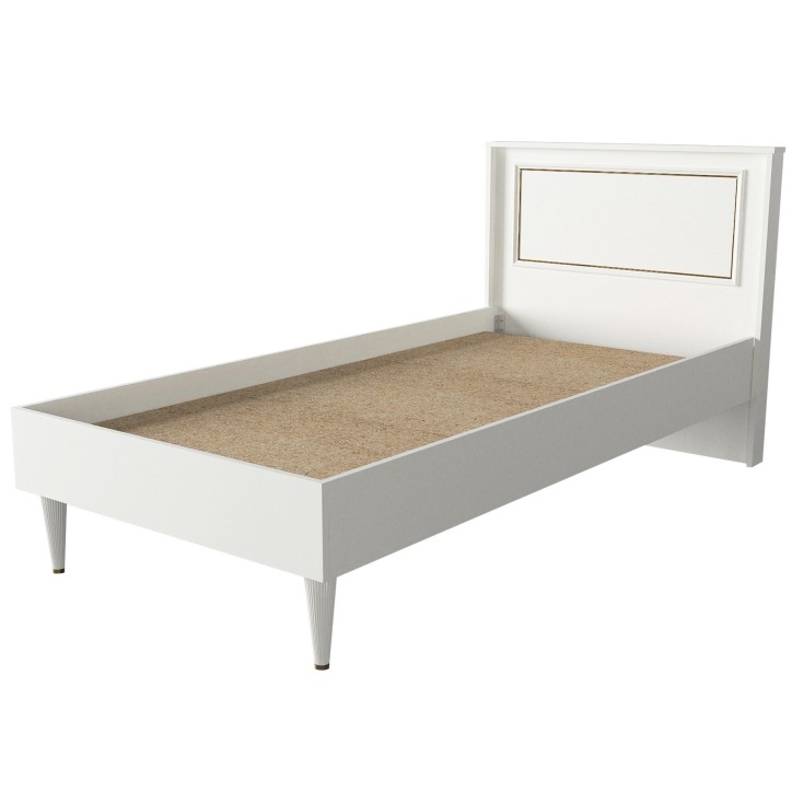 Cama individual Ravenna dorado blanco