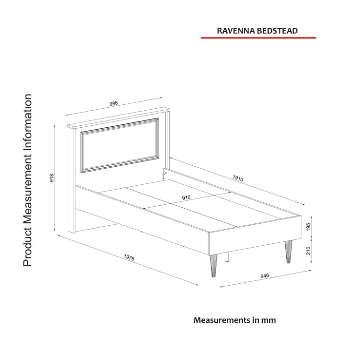 Cama individual Ravenna dorado blanco