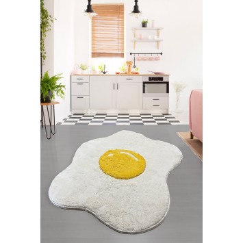 Alfombra de baño Egg blanco amarillo