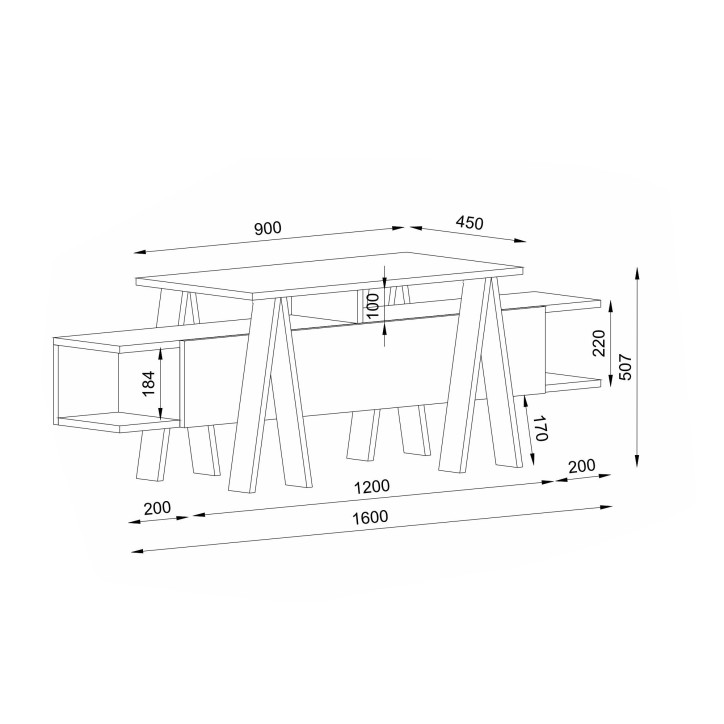 Mueble TV Aspero antracita negro