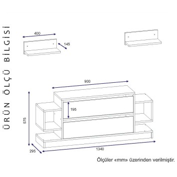 Mueble TV con estante Magic nogal blanco - 756FRN3006