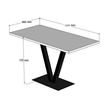 Mesa comedor Sun Tabl negro nogal - 835PUQ5701