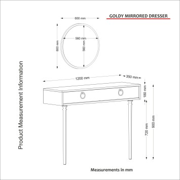 Consola con espejo Goldy Aynalı nogal - 804TRH3505