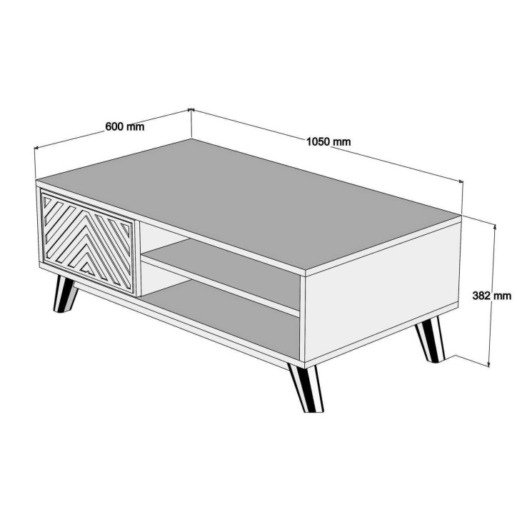 Mesa de centro İnci crema nogal