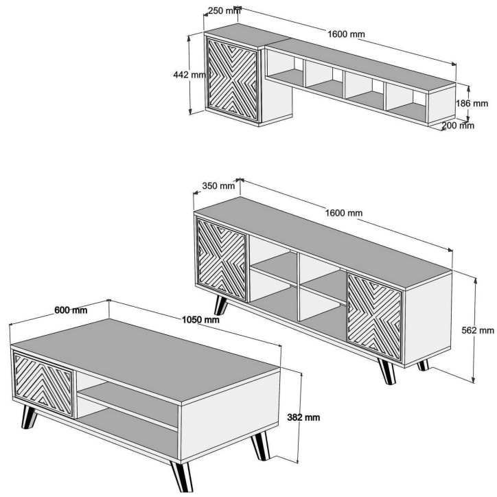 Conjunto de muebles de salón İnci nogal